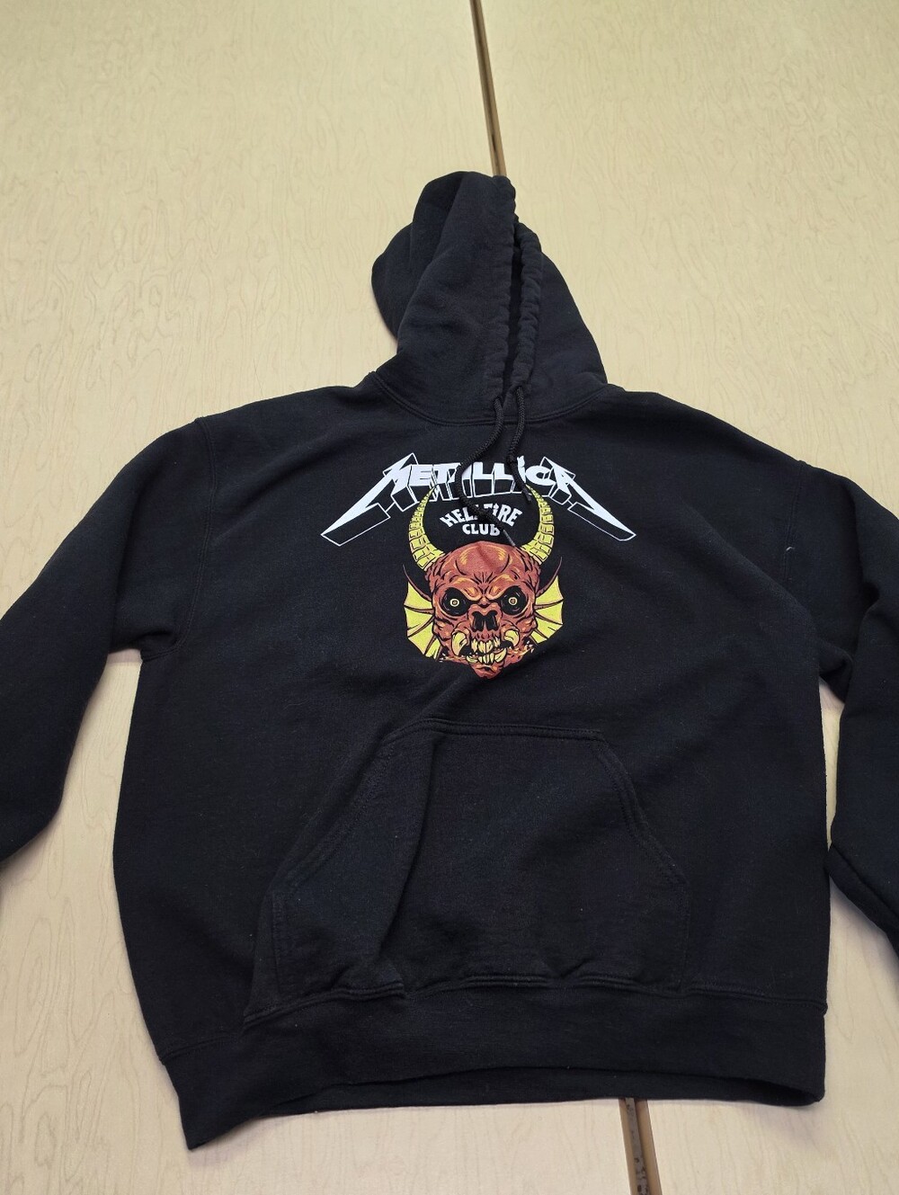 Metallica x HellFire Club Stranger Things Size Large Black Hoodie RARE